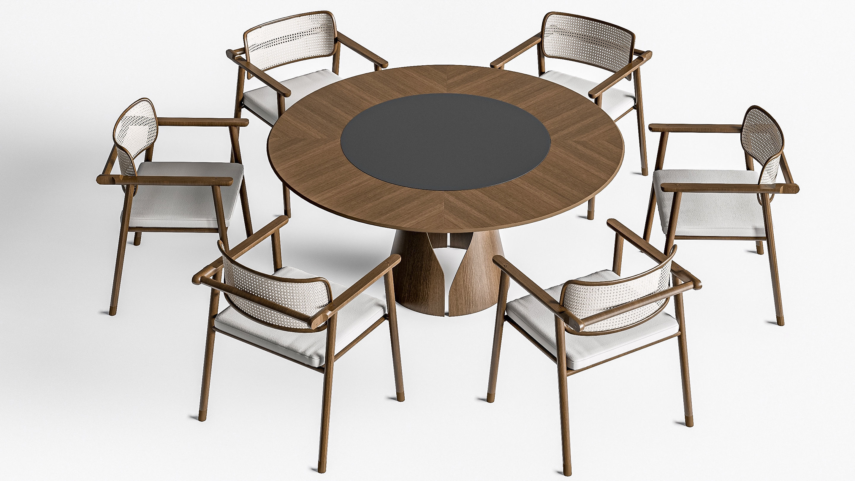 Dining table and chairs 4 3D model_12