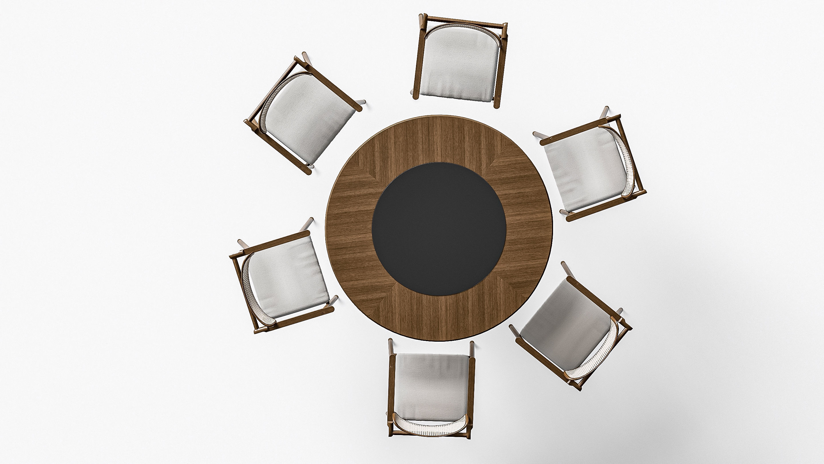 Dining table and chairs 4 3D model_15