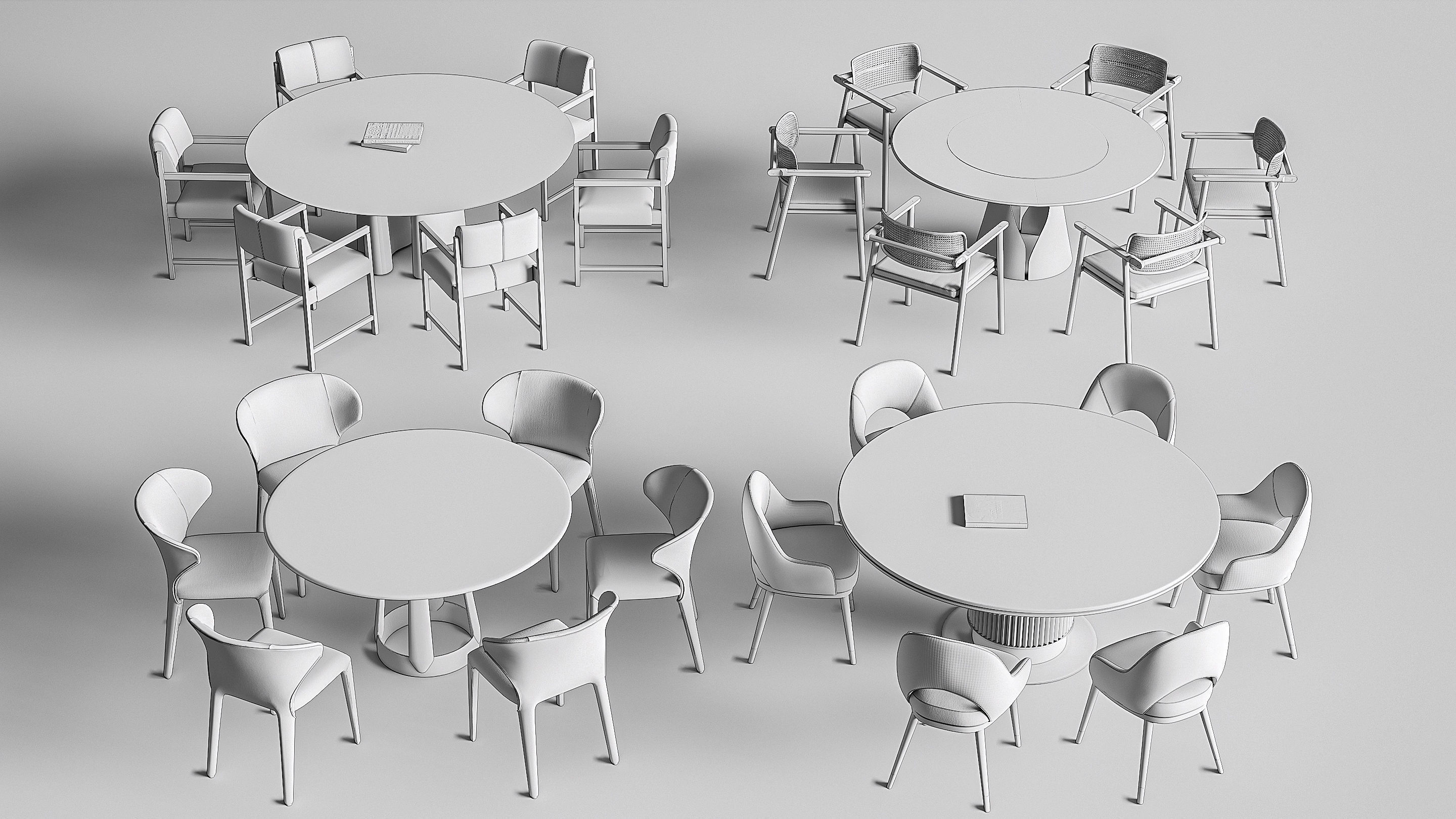 Dining table and chairs 4 3D model_19