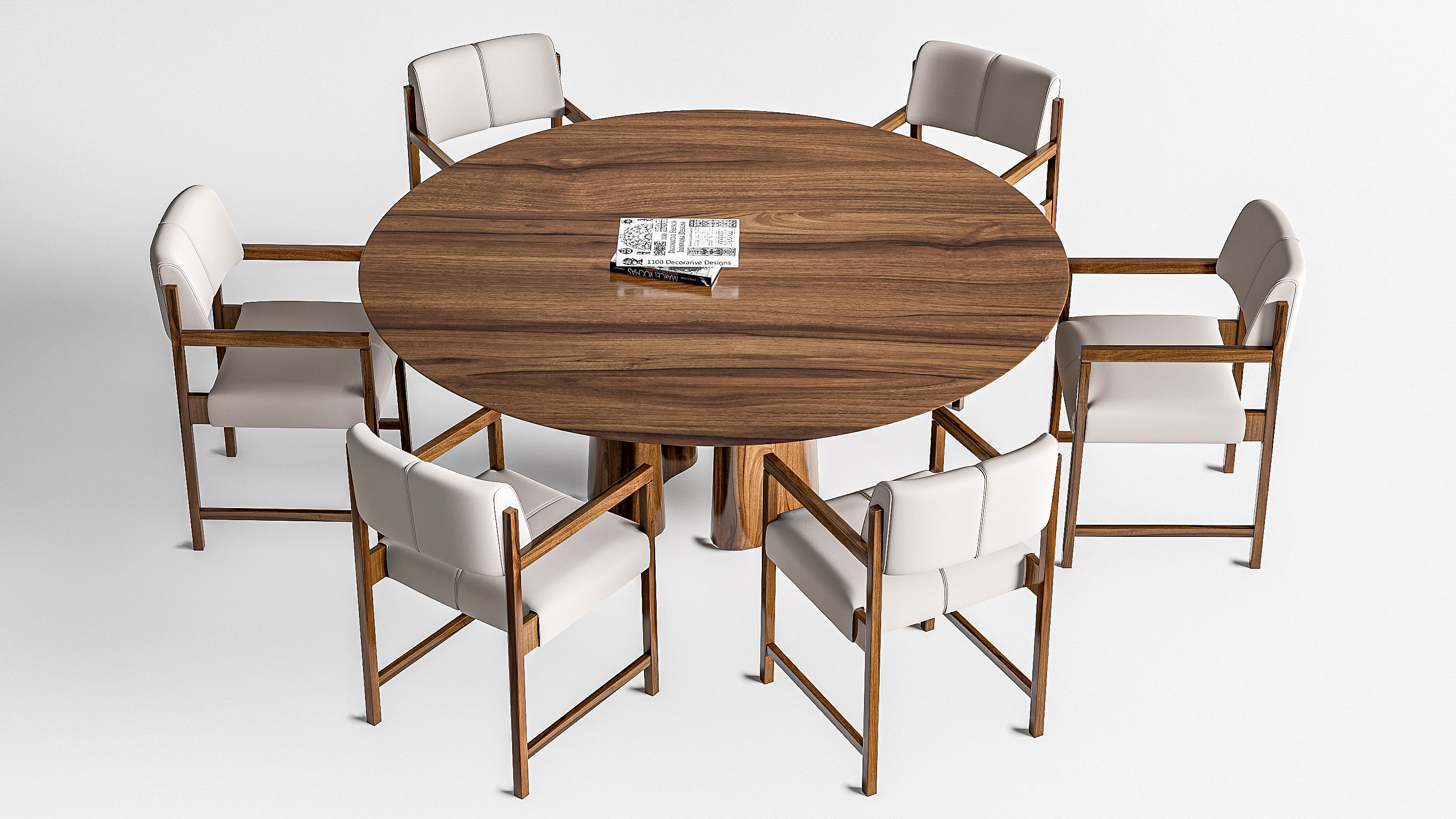 Dining table and chairs 4 3D model_13