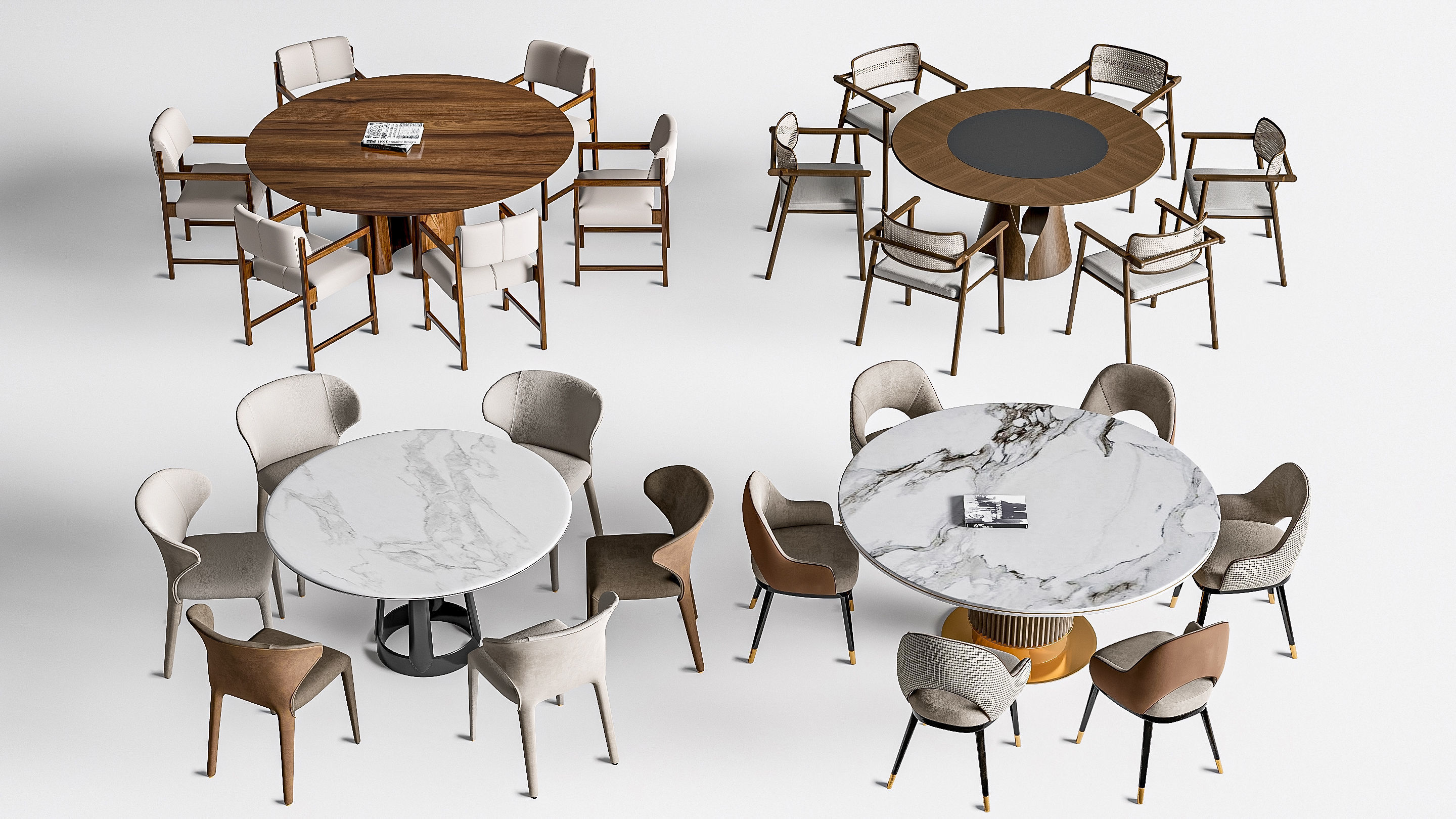 Dining table and chairs 4 3D model_18