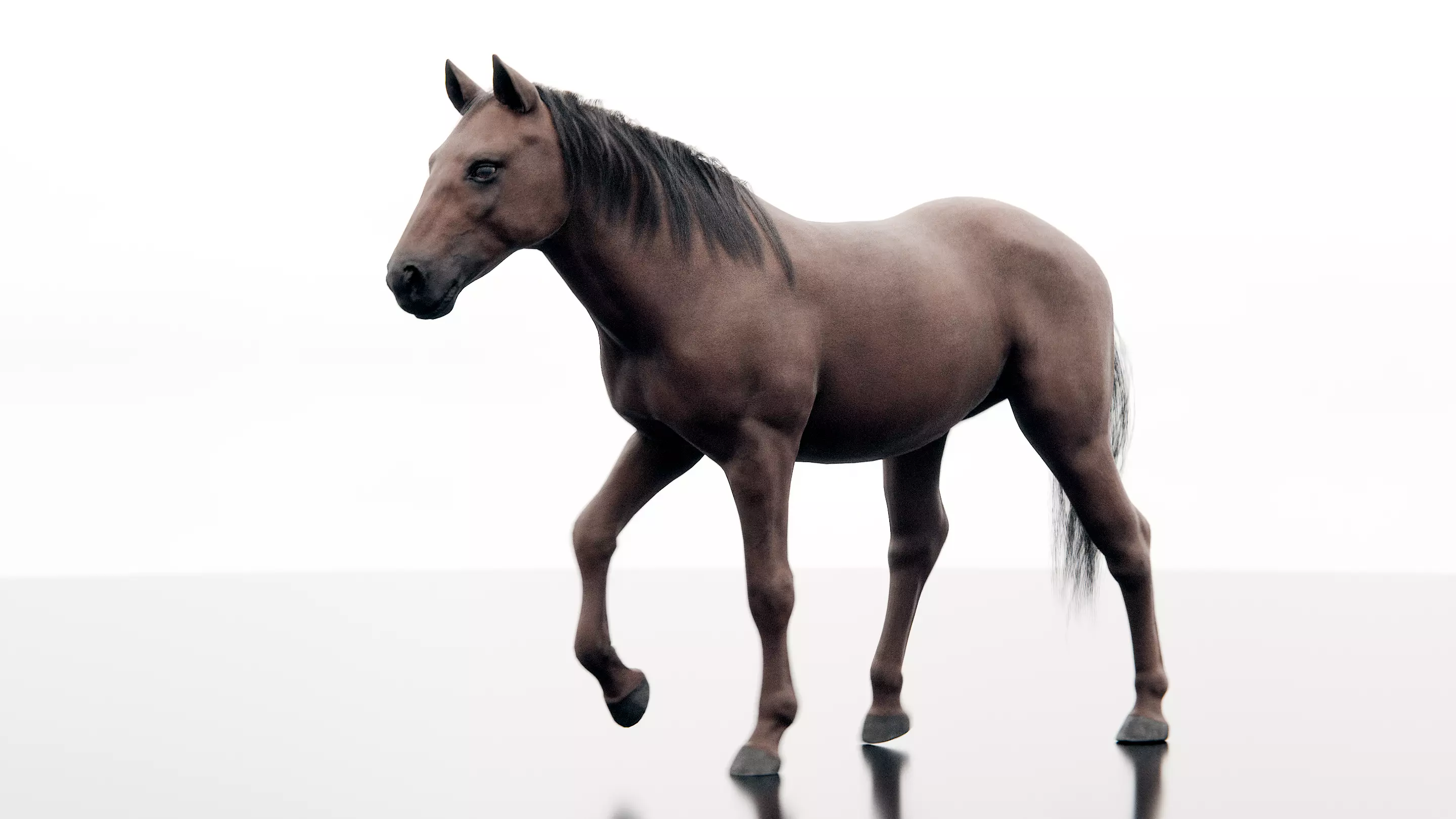 Horse - Realistic Low-poly 3D model_0