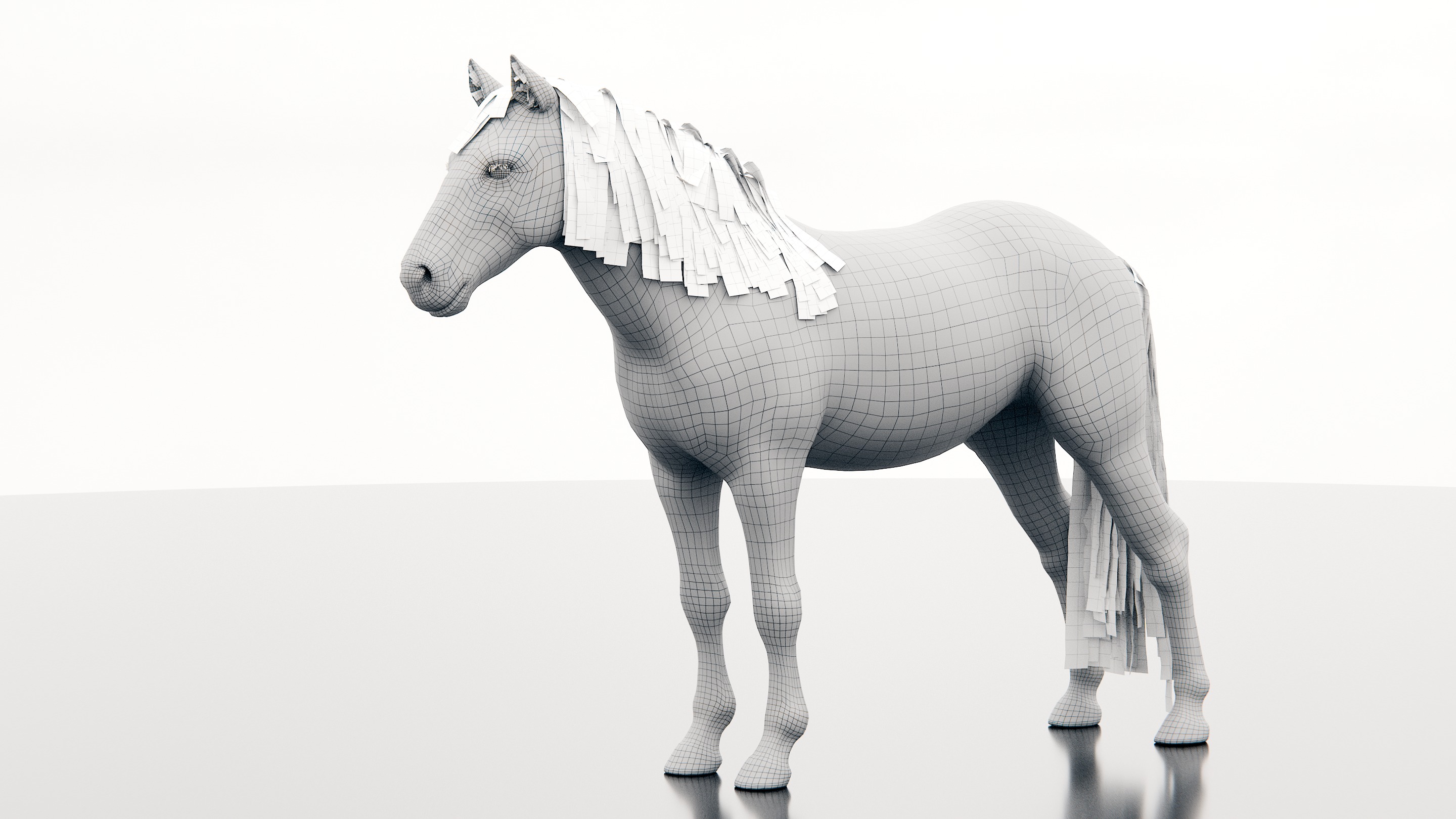 Horse - Realistic Low-poly 3D model_8