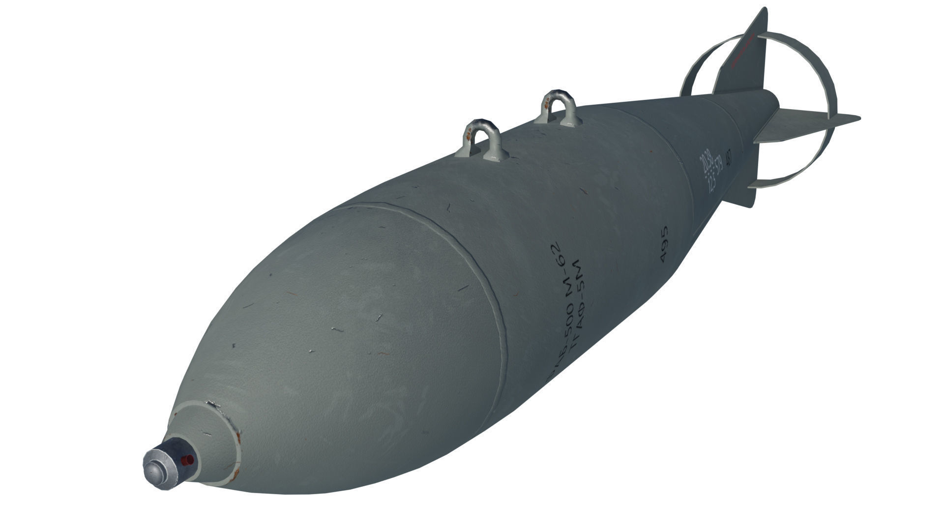 FAB500-M62 Soviet Russian Aircraft Bomb Game Ready PBR Low-poly 3D model_3
