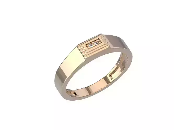 Dual-Stone Rectangle Ring 