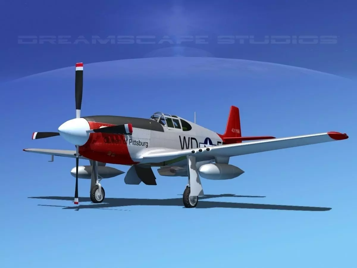 North American P-51B Queen of Pittsburg 3D model