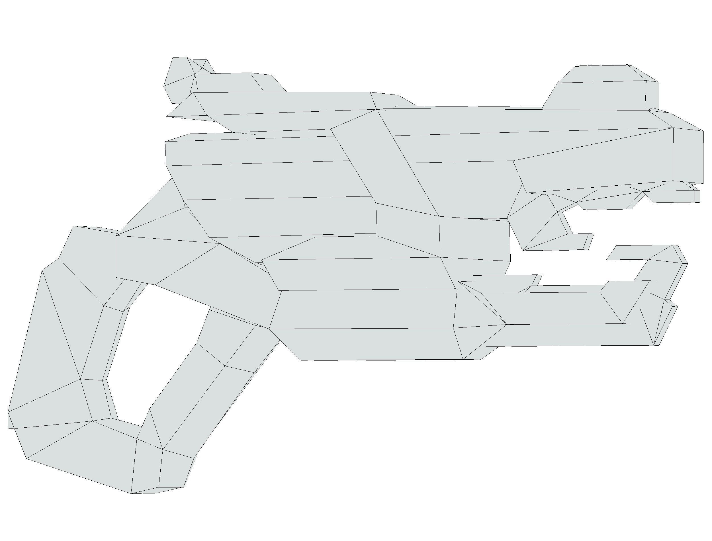 LowPoly Sci-Fi Cartoon Pistol Gun Low-poly 3D model_35