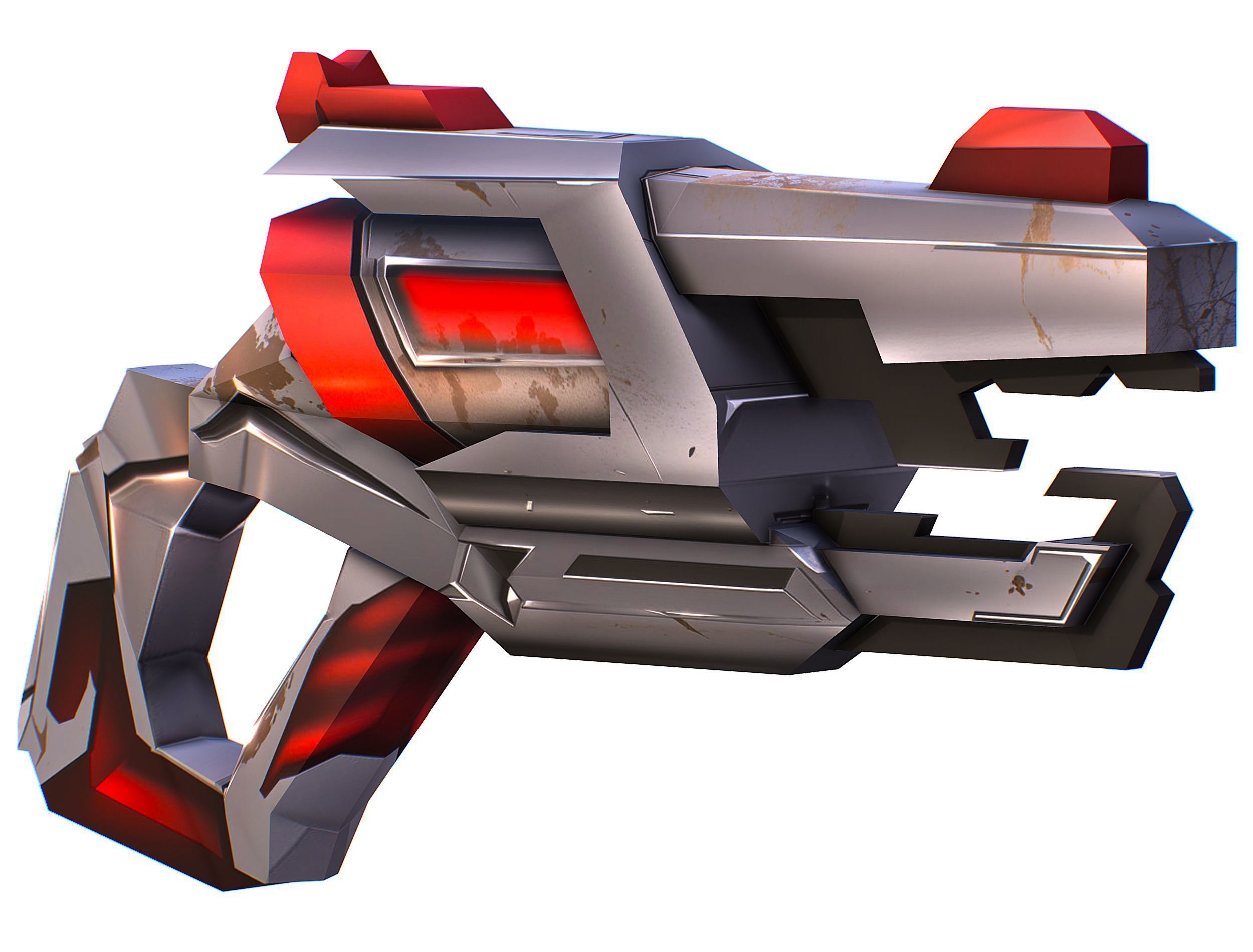 LowPoly Sci-Fi Cartoon Pistol Gun Low-poly 3D model_1