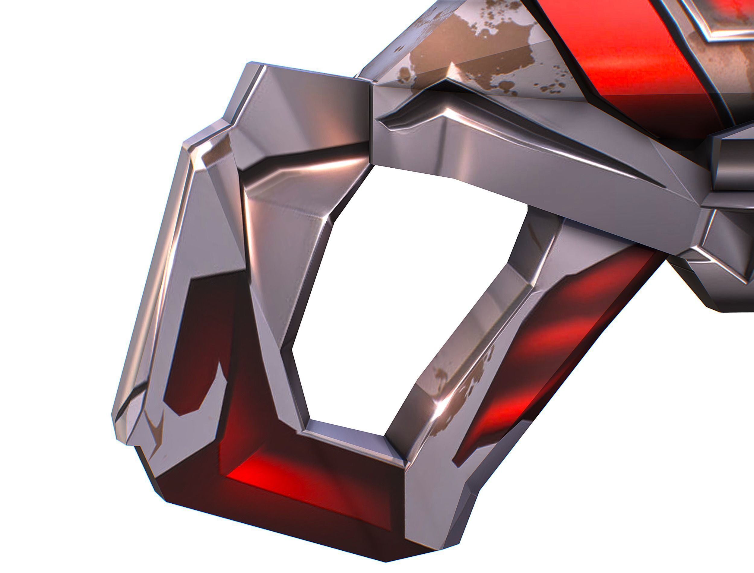 LowPoly Sci-Fi Cartoon Pistol Gun Low-poly 3D model_27