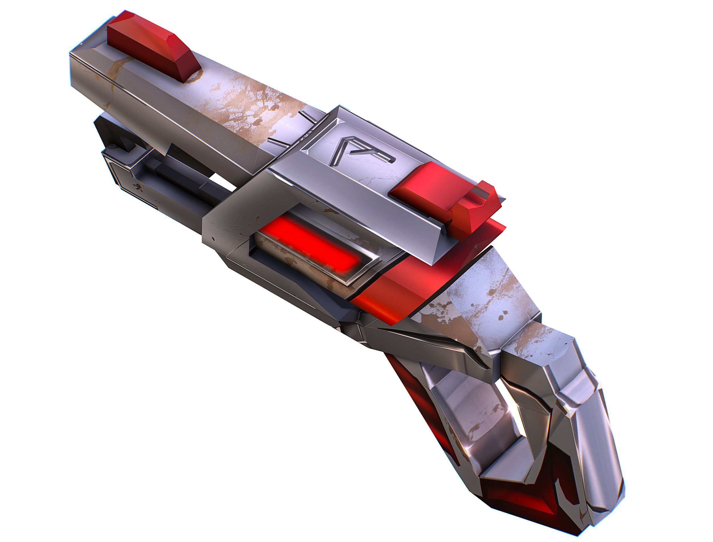 LowPoly Sci-Fi Cartoon Pistol Gun Low-poly 3D model_23