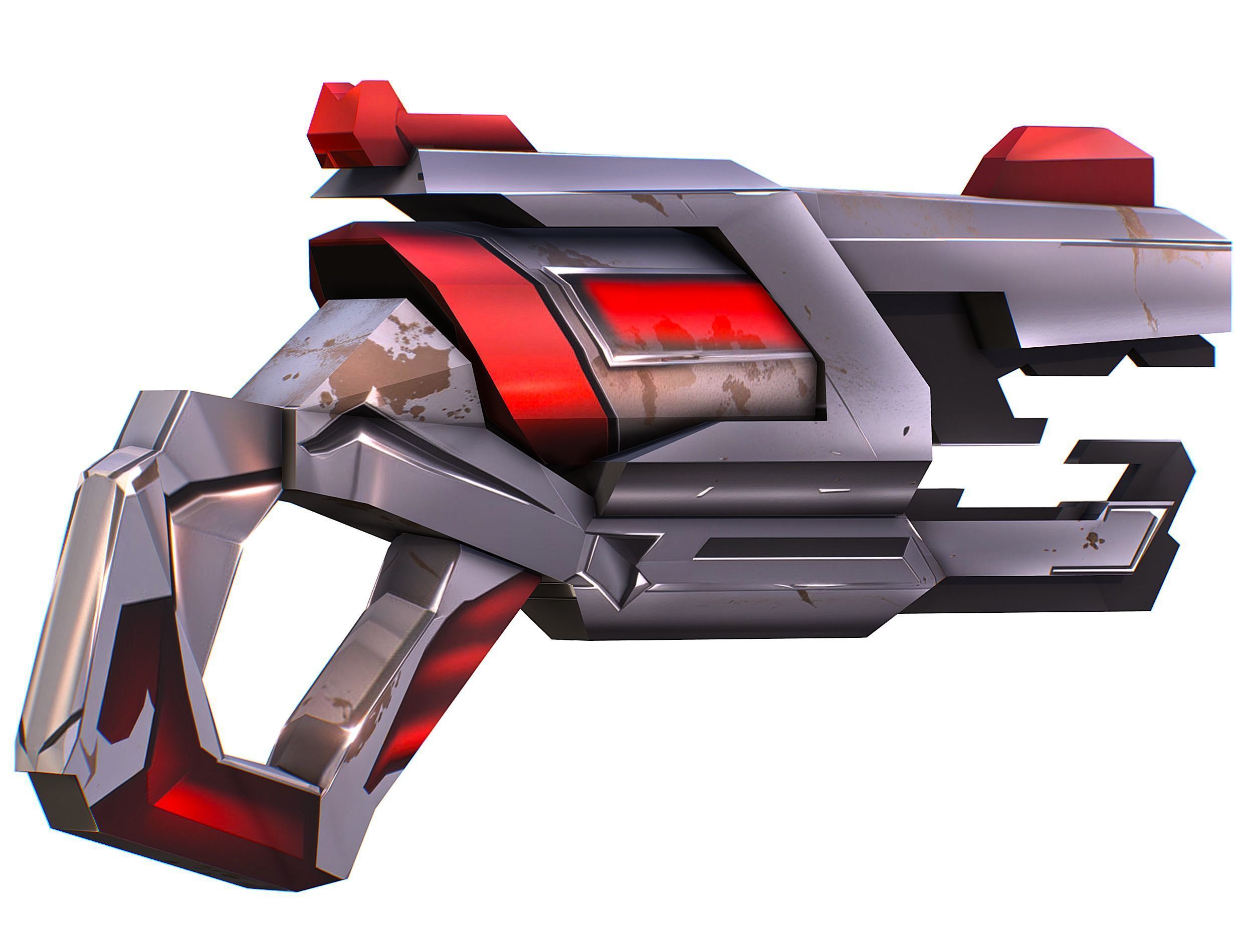 LowPoly Sci-Fi Cartoon Pistol Gun Low-poly 3D model_19