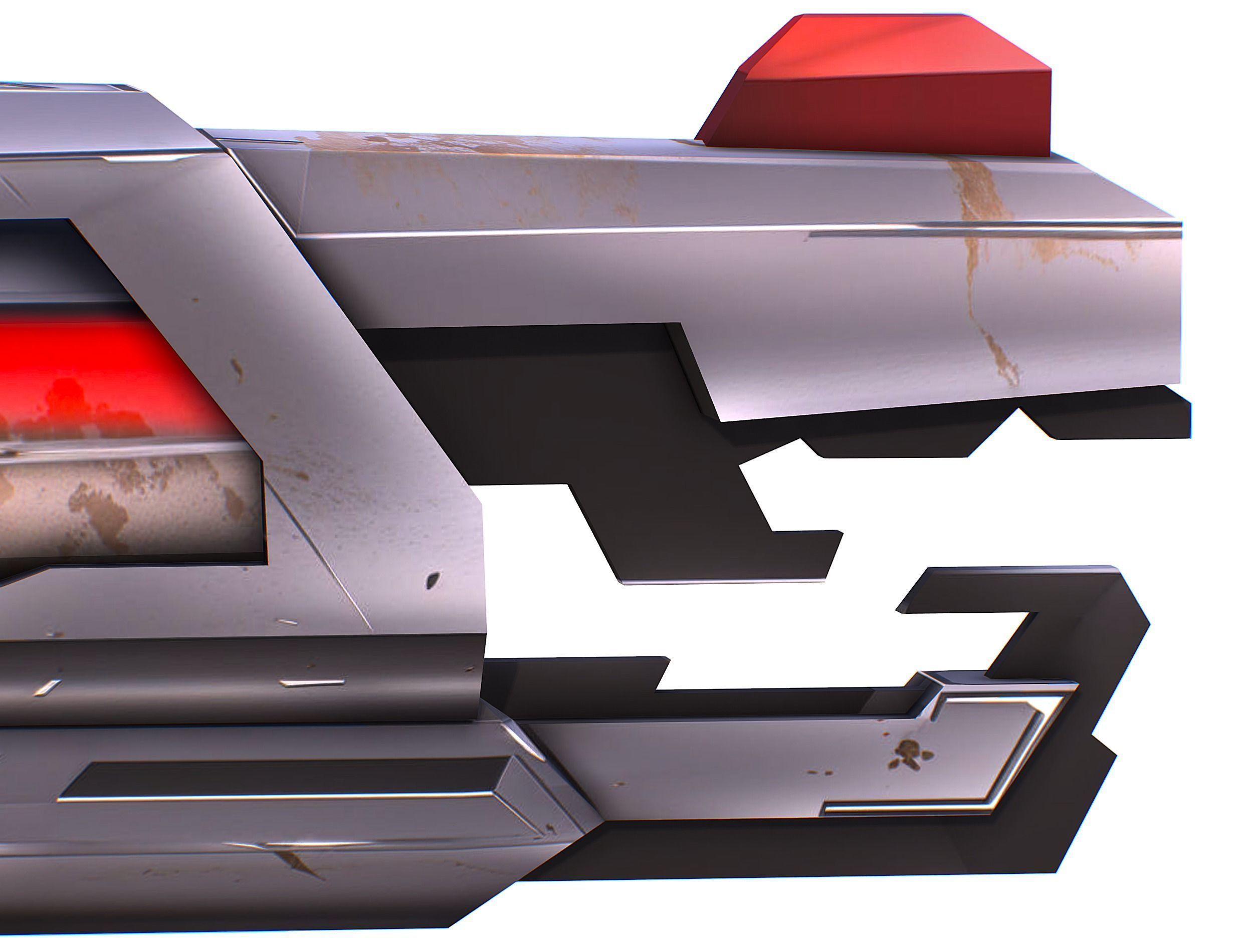 LowPoly Sci-Fi Cartoon Pistol Gun Low-poly 3D model_25