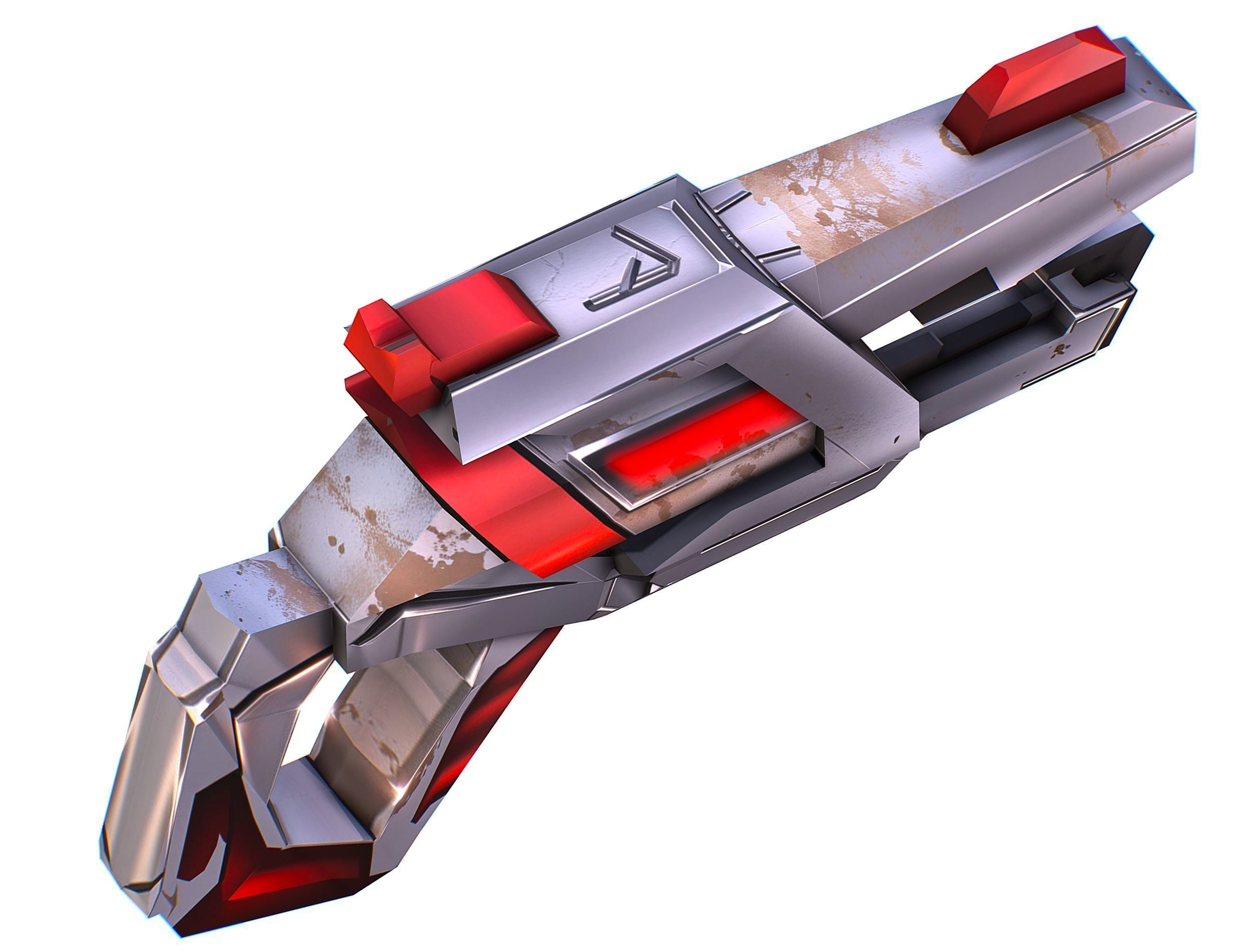 LowPoly Sci-Fi Cartoon Pistol Gun Low-poly 3D model_24