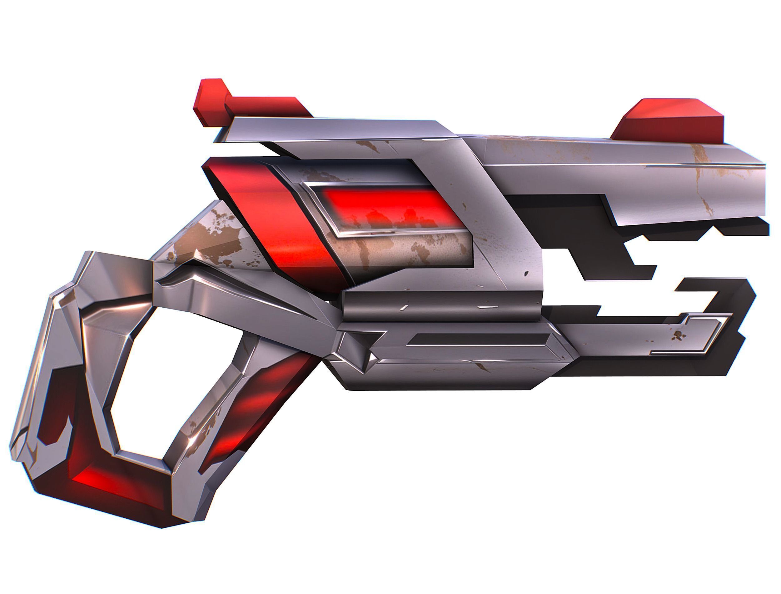 LowPoly Sci-Fi Cartoon Pistol Gun Low-poly 3D model_20