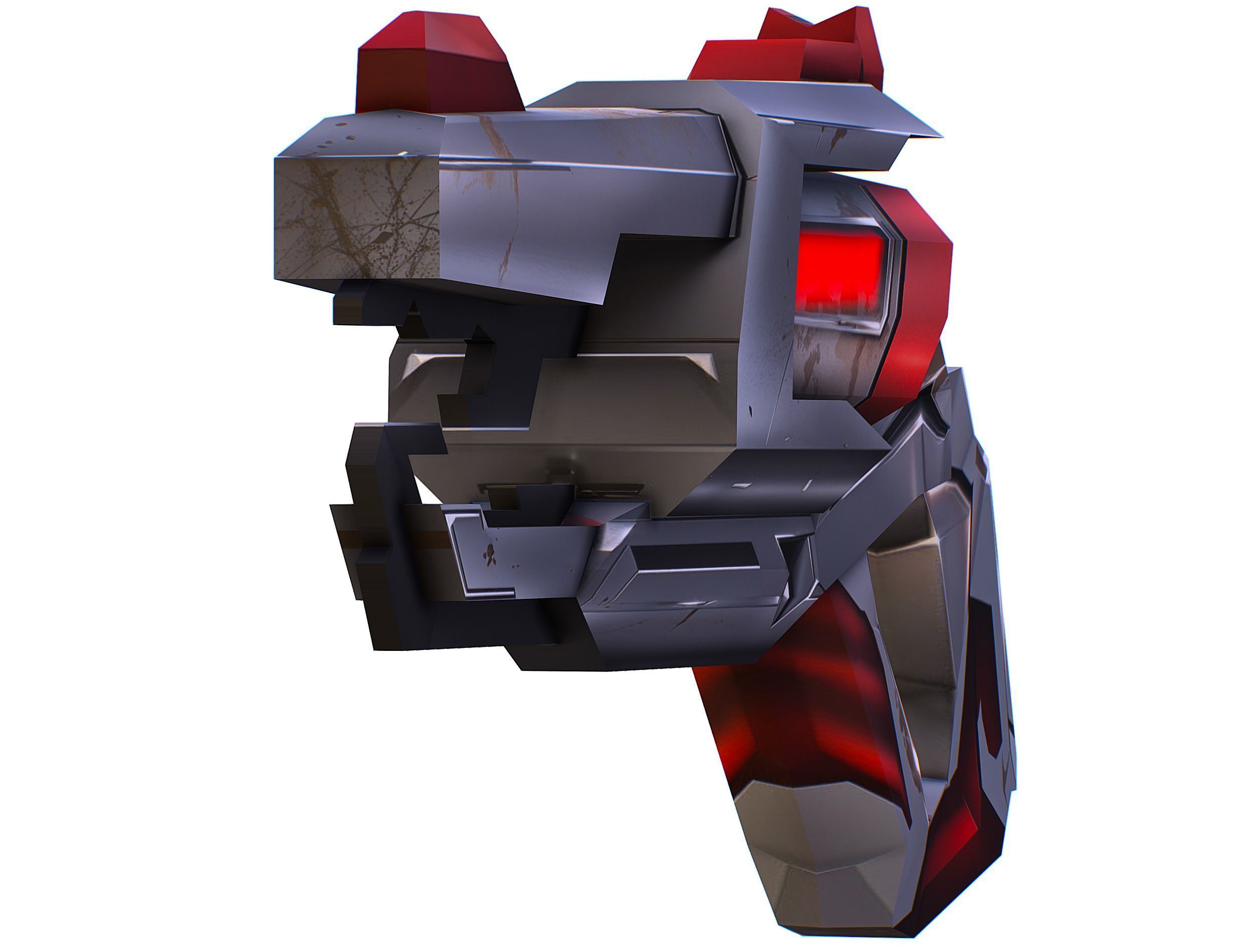 LowPoly Sci-Fi Cartoon Pistol Gun Low-poly 3D model_29