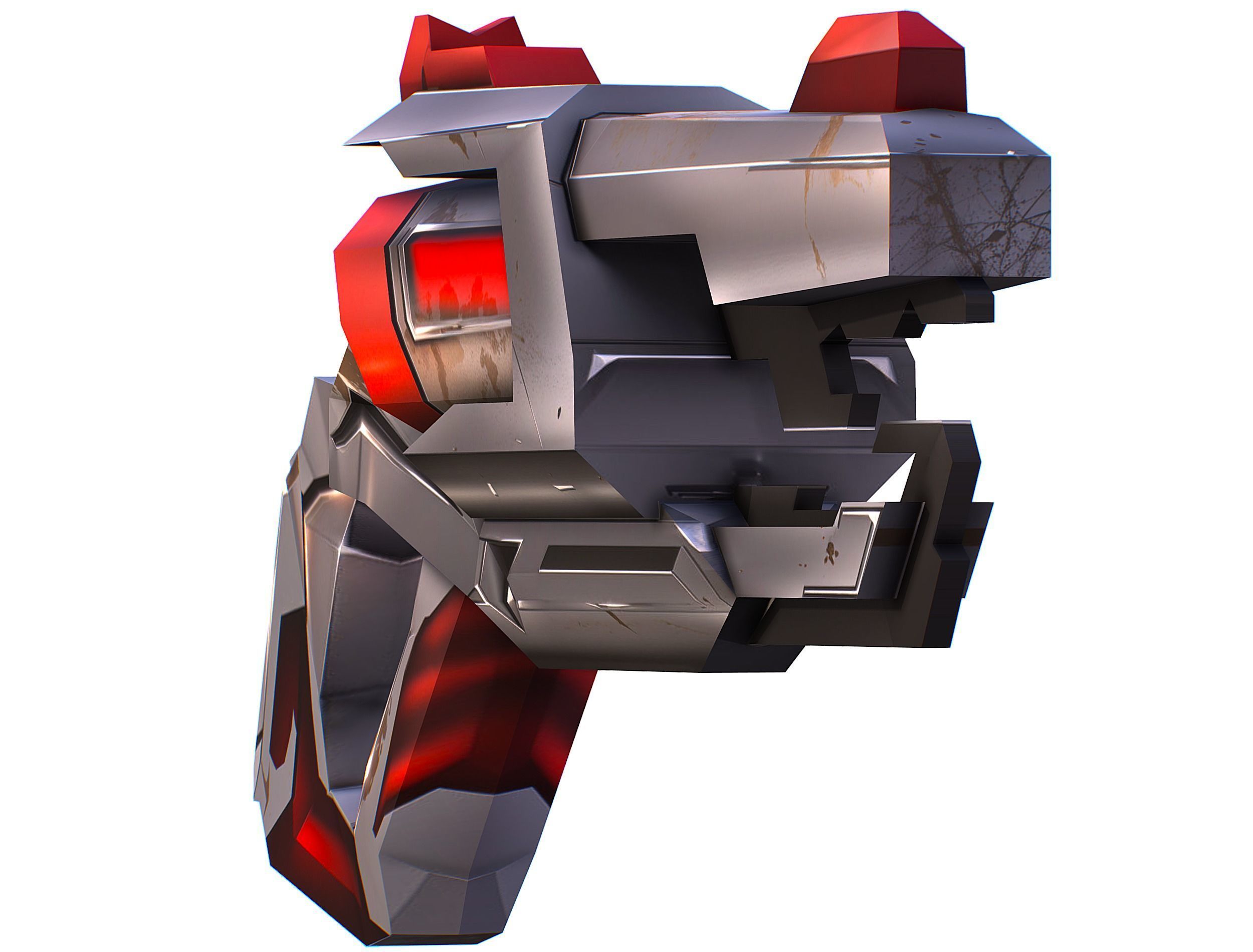 LowPoly Sci-Fi Cartoon Pistol Gun Low-poly 3D model_28