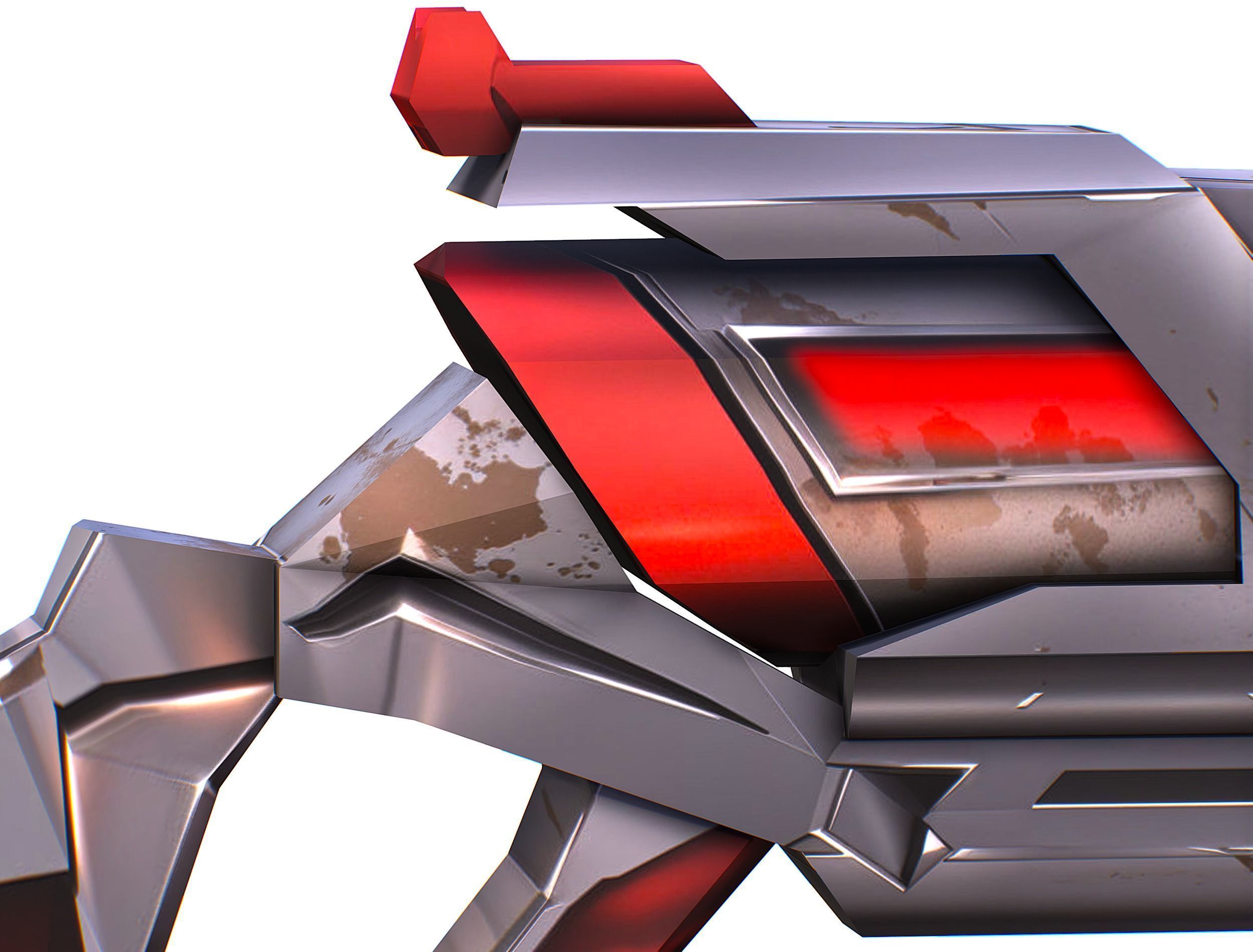 LowPoly Sci-Fi Cartoon Pistol Gun Low-poly 3D model_26