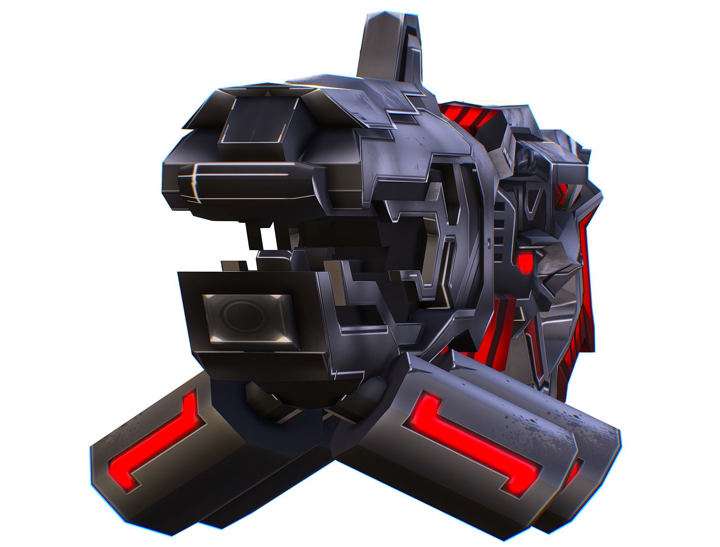 LowPoly Sci-Fi Assault Heavy Machine Gun Low-poly 3D model_31