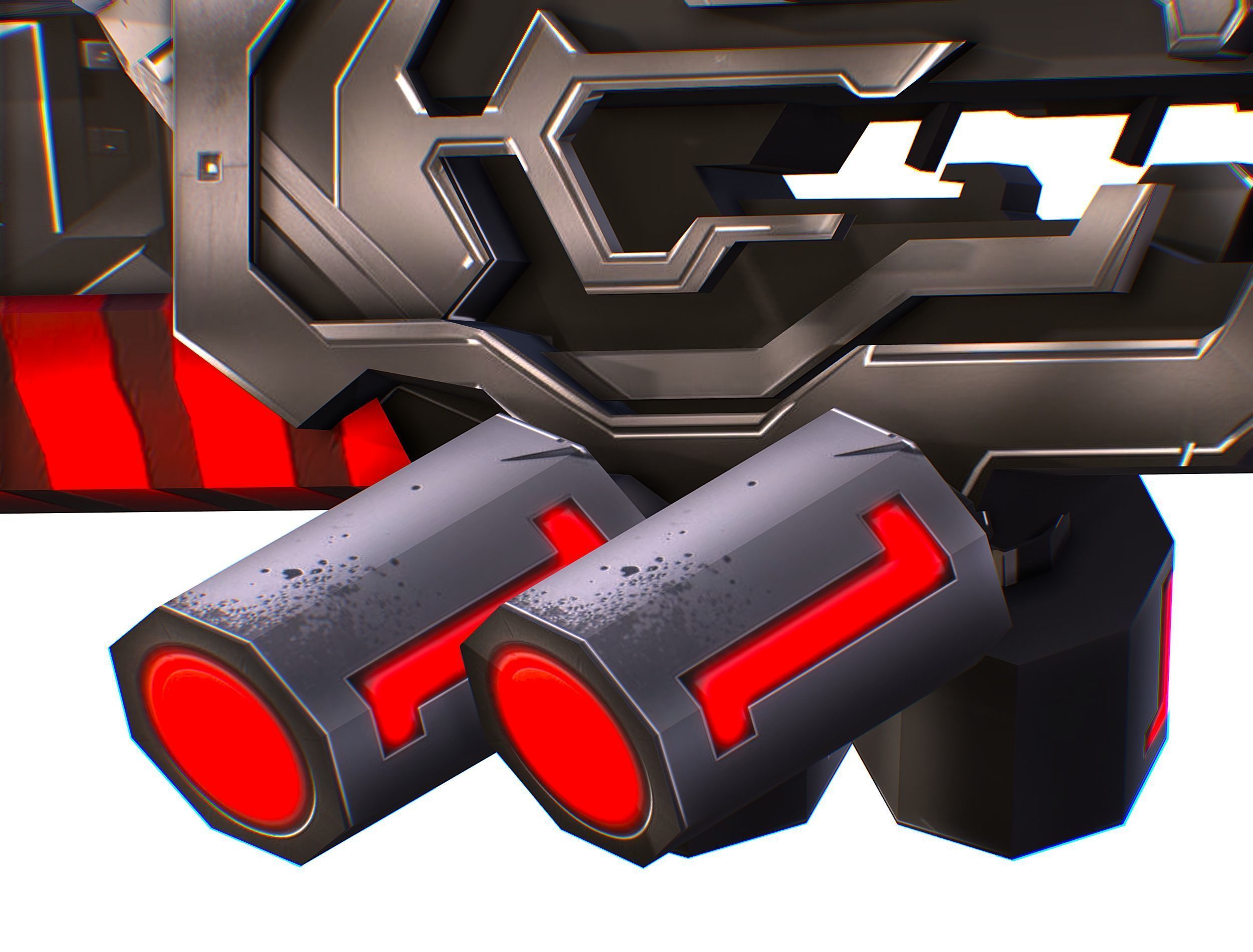 LowPoly Sci-Fi Assault Heavy Machine Gun Low-poly 3D model_28