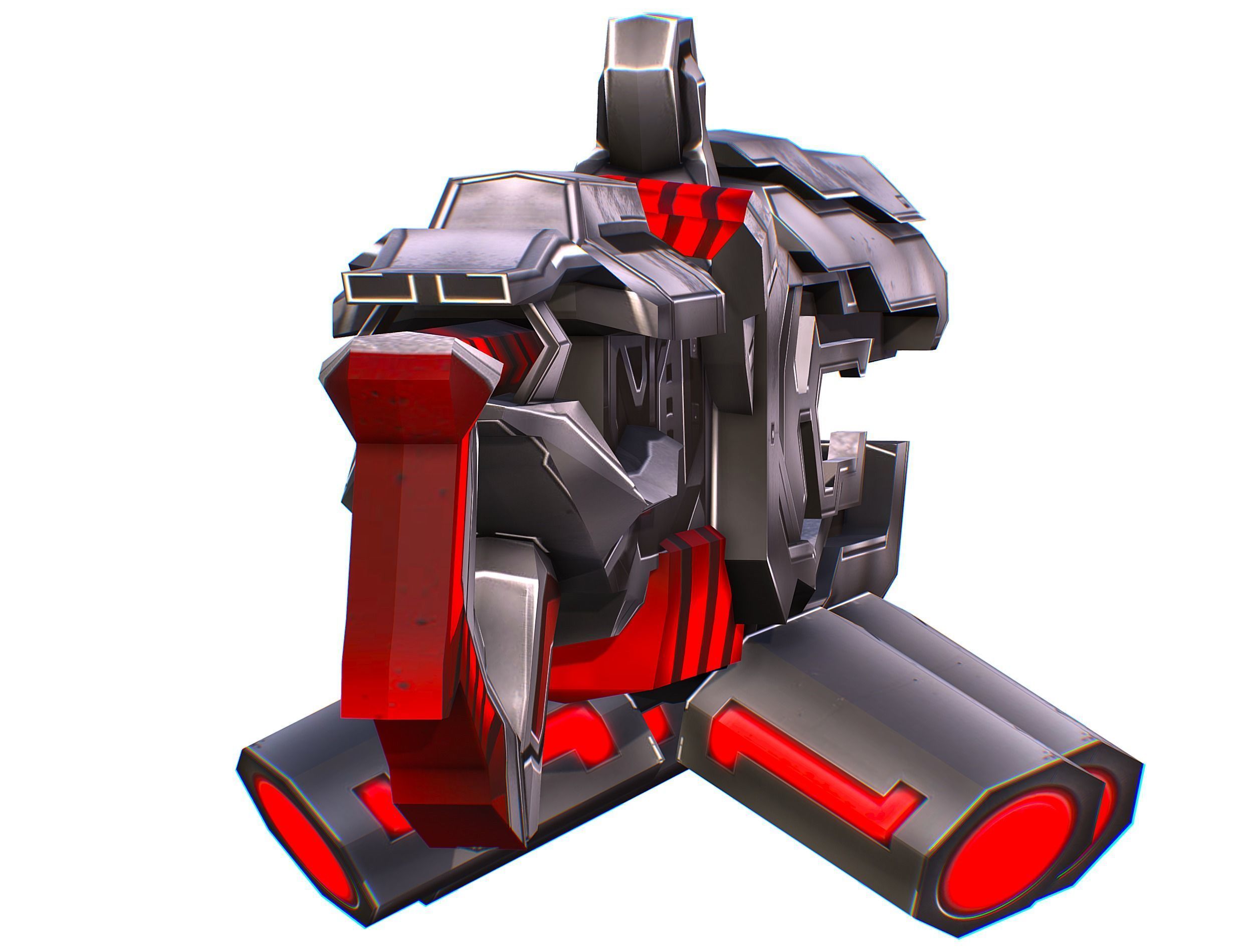 LowPoly Sci-Fi Assault Heavy Machine Gun Low-poly 3D model_32