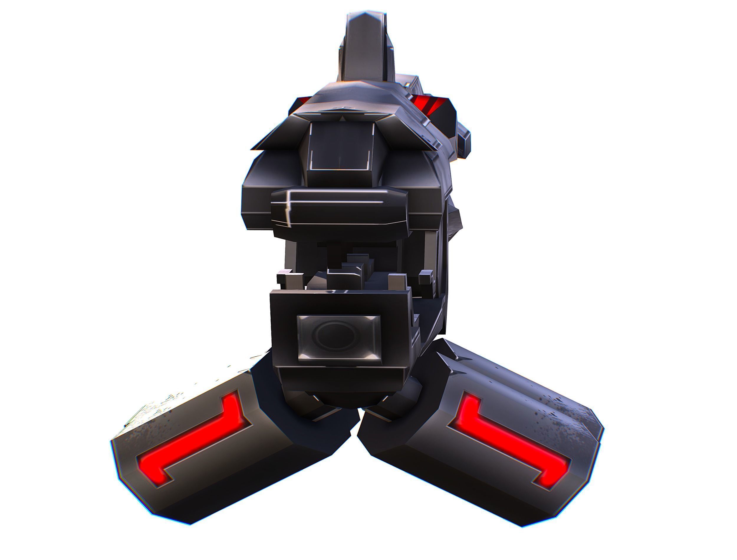 LowPoly Sci-Fi Assault Heavy Machine Gun Low-poly 3D model_6