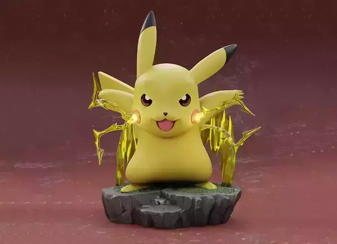 Pikachu Pokemon 3D Model Ready to Print