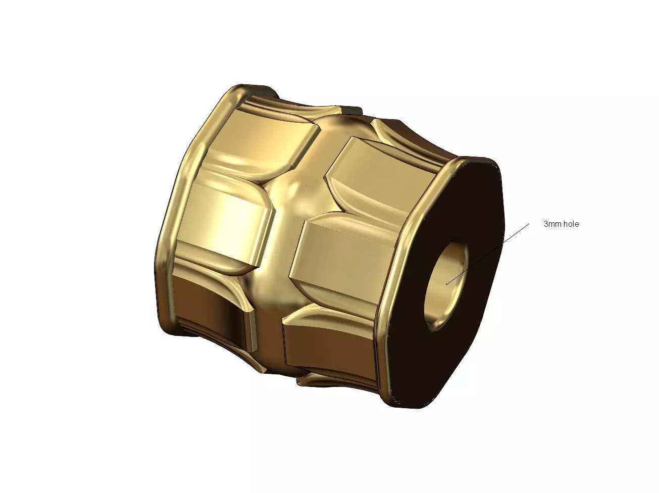 Hexagonal Lotus bead spacer pendant and bracelet charm 3D print model_0