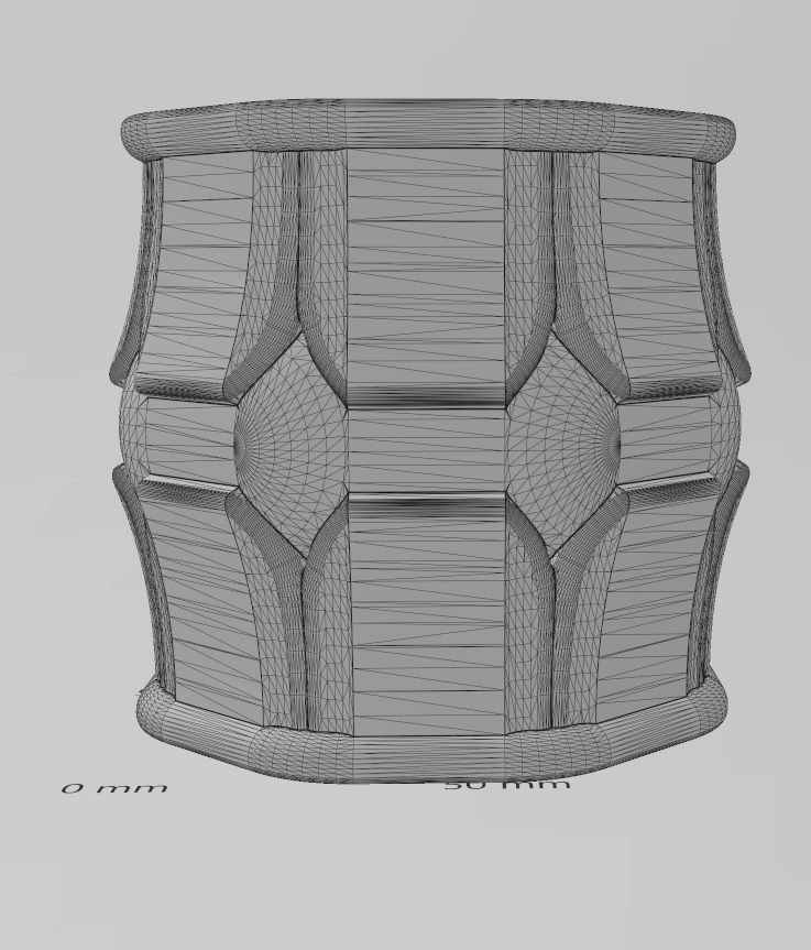 Hexagonal Lotus bead spacer pendant and bracelet charm 3D print model_15