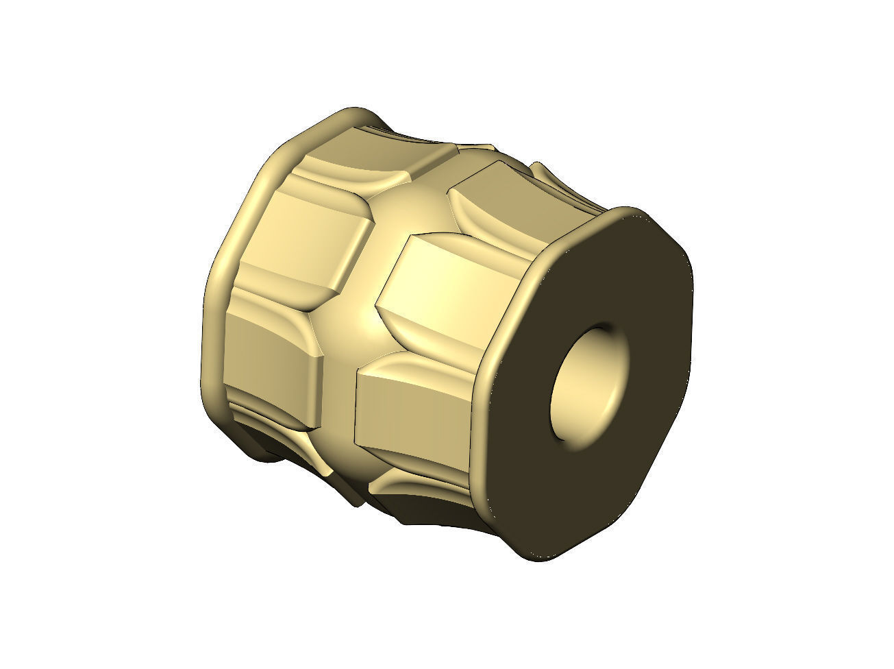 Hexagonal Lotus bead spacer pendant and bracelet charm 3D print model_6