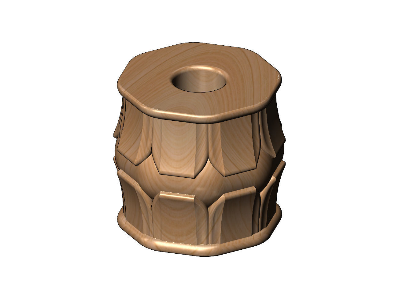 Hexagonal Lotus bead spacer pendant and bracelet charm 3D print model_10