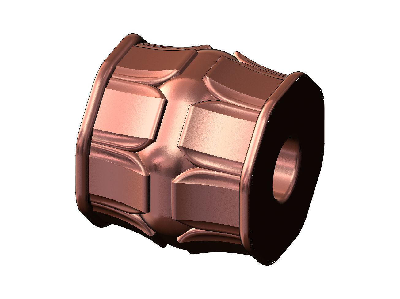 Hexagonal Lotus bead spacer pendant and bracelet charm 3D print model_12