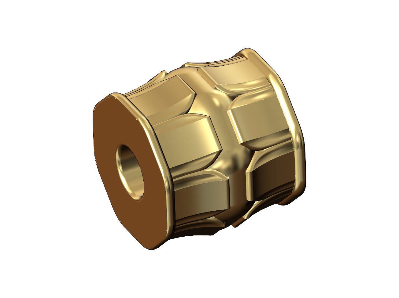 Hexagonal Lotus bead spacer pendant and bracelet charm 3D print model_4