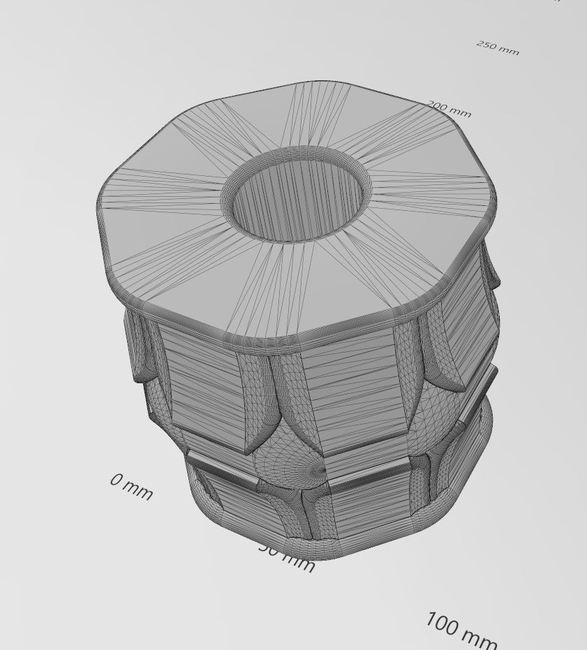 Hexagonal Lotus bead spacer pendant and bracelet charm 3D print model_14