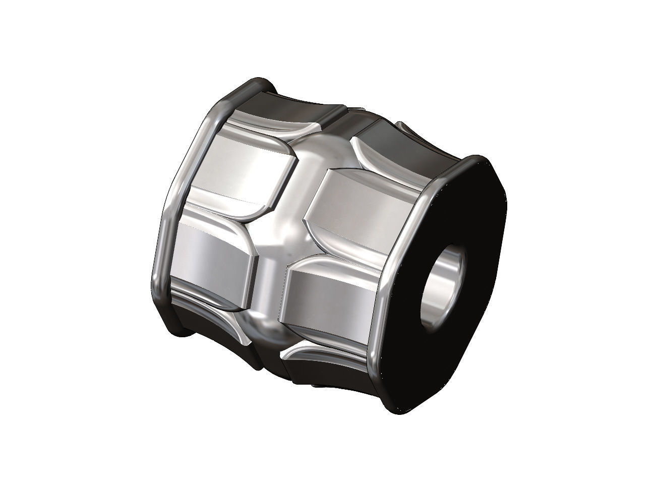 Hexagonal Lotus bead spacer pendant and bracelet charm 3D print model_11