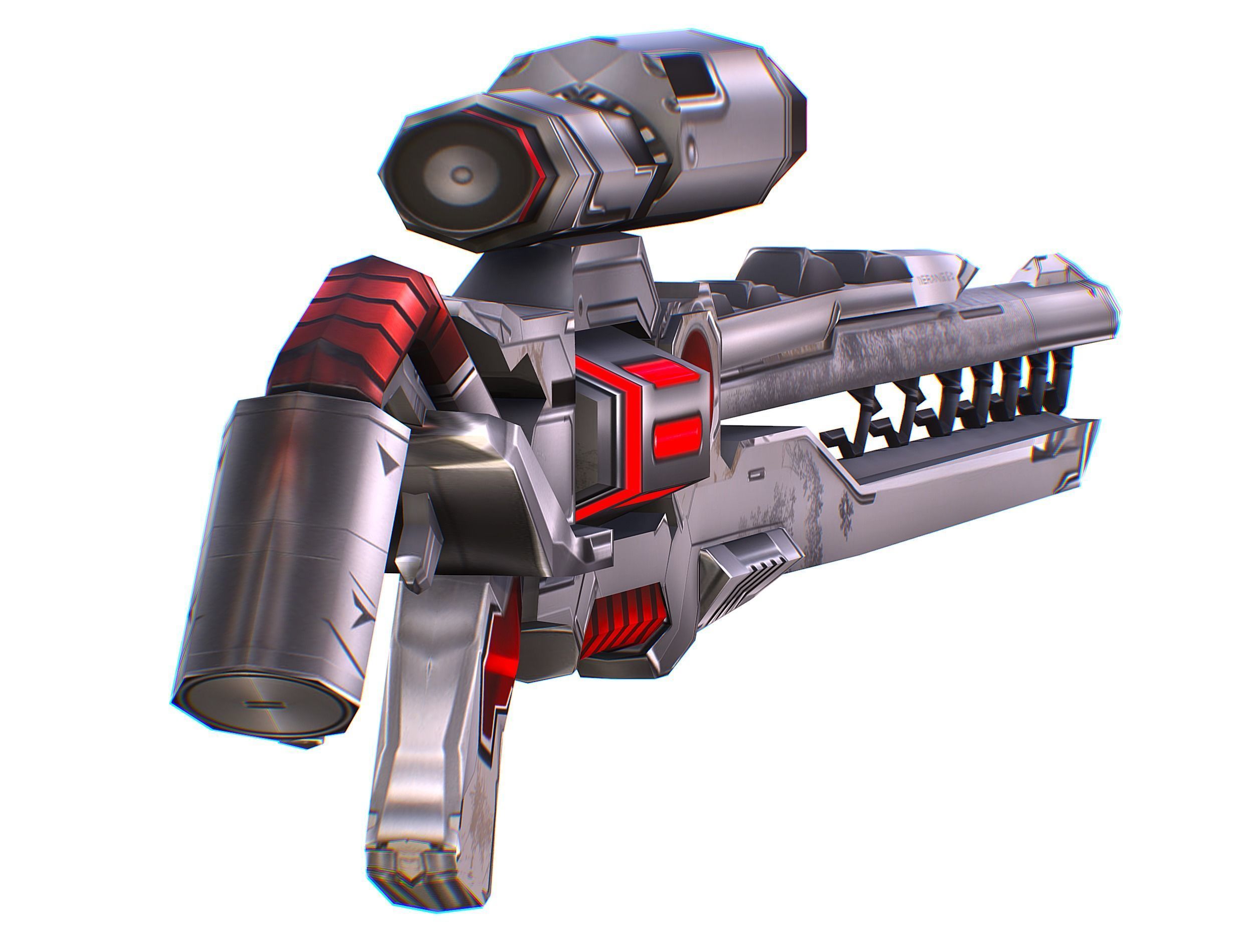 LowPoly Cartoon Sci-Fi Sniper Rifle Future Low-poly 3D model_21