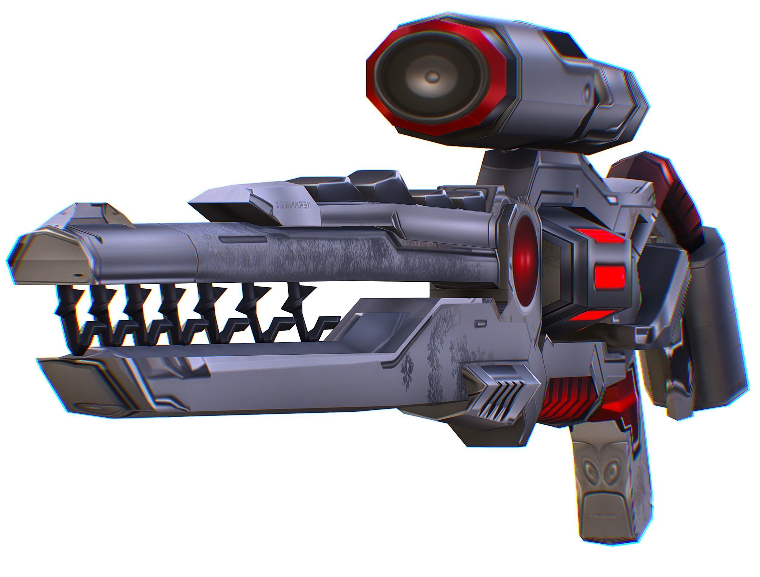 LowPoly Cartoon Sci-Fi Sniper Rifle Future Low-poly 3D model_36