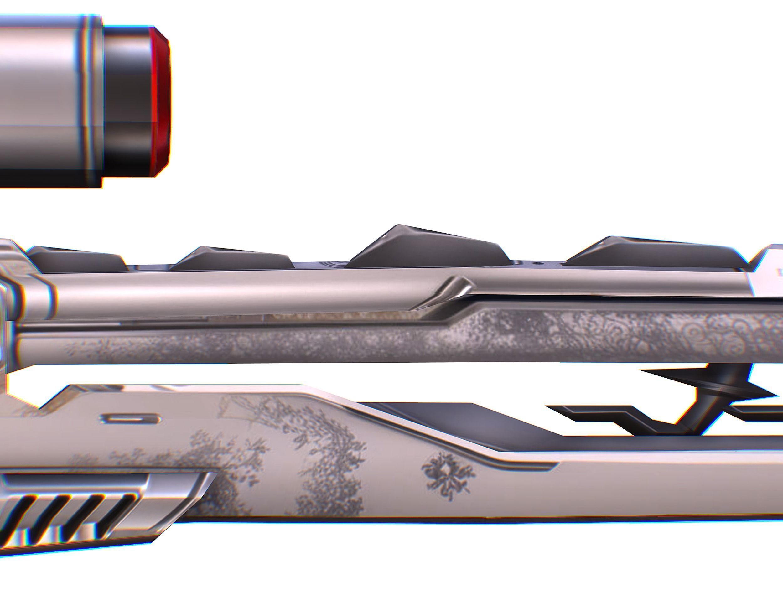 LowPoly Cartoon Sci-Fi Sniper Rifle Future Low-poly 3D model_32