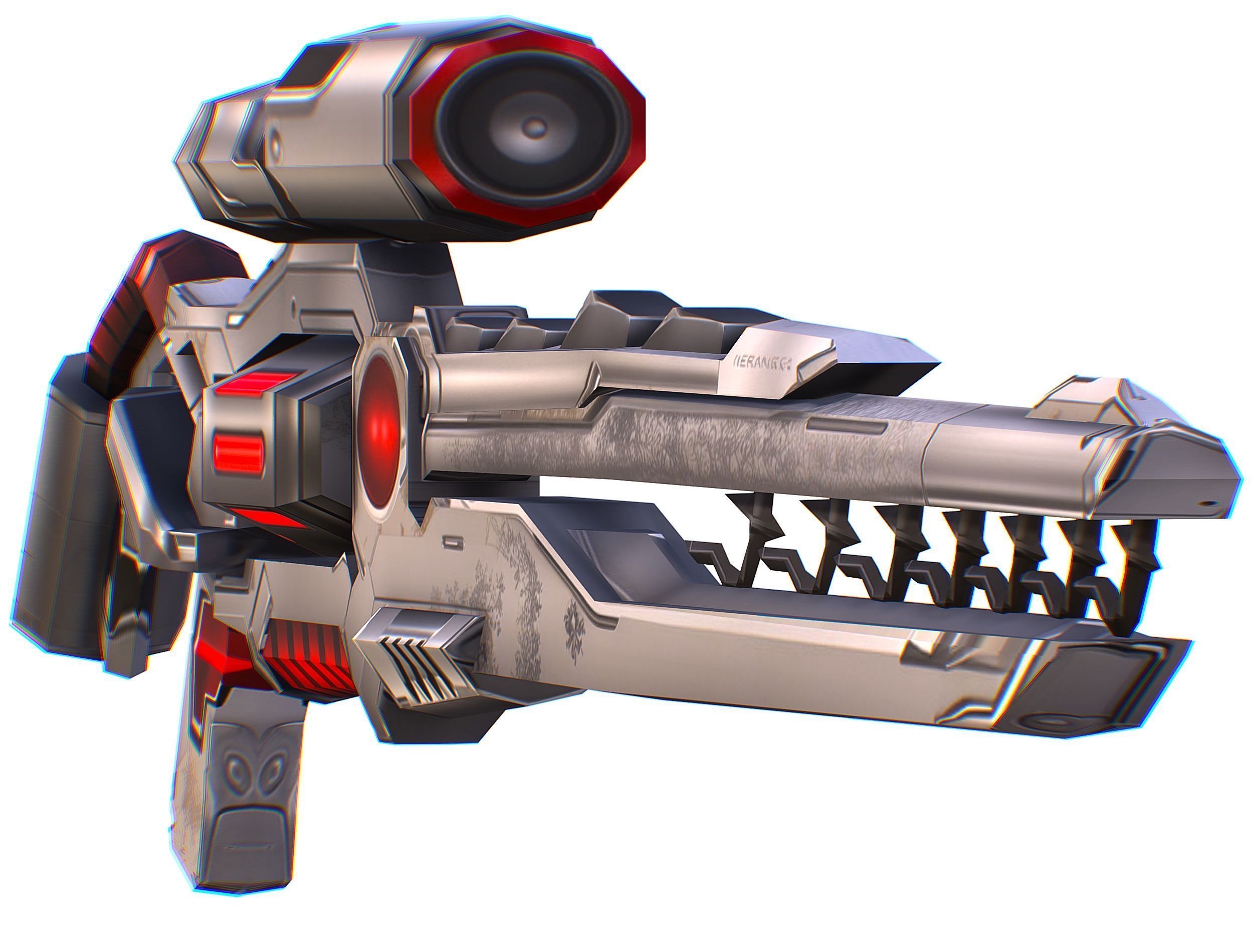 LowPoly Cartoon Sci-Fi Sniper Rifle Future Low-poly 3D model_35