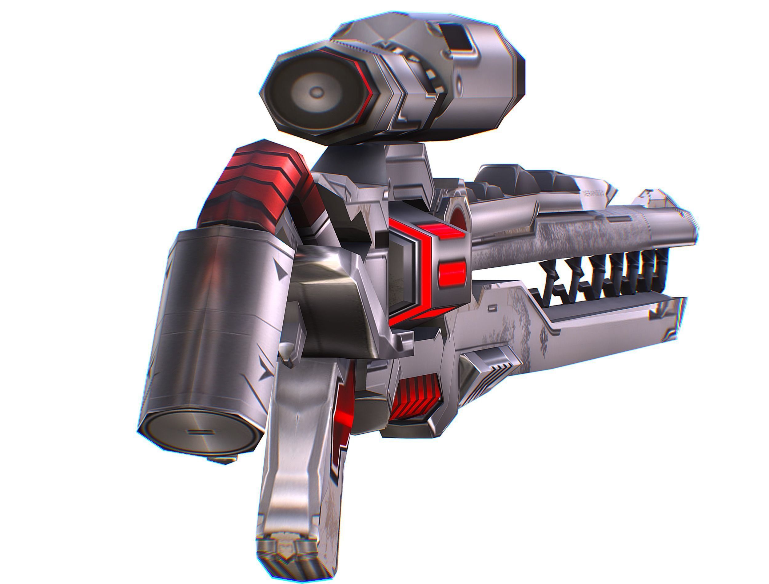 LowPoly Cartoon Sci-Fi Sniper Rifle Future Low-poly 3D model_37