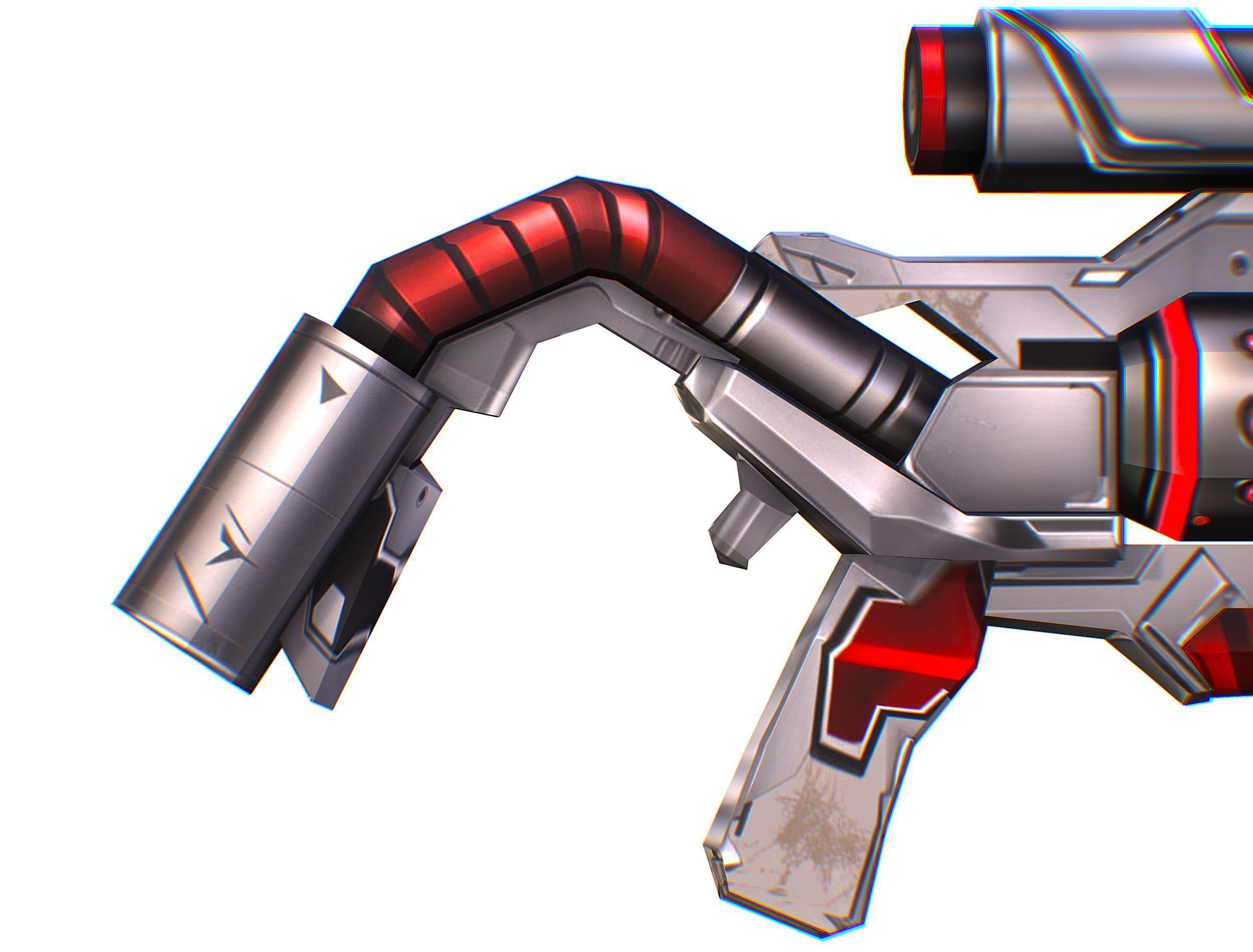 LowPoly Cartoon Sci-Fi Sniper Rifle Future Low-poly 3D model_34