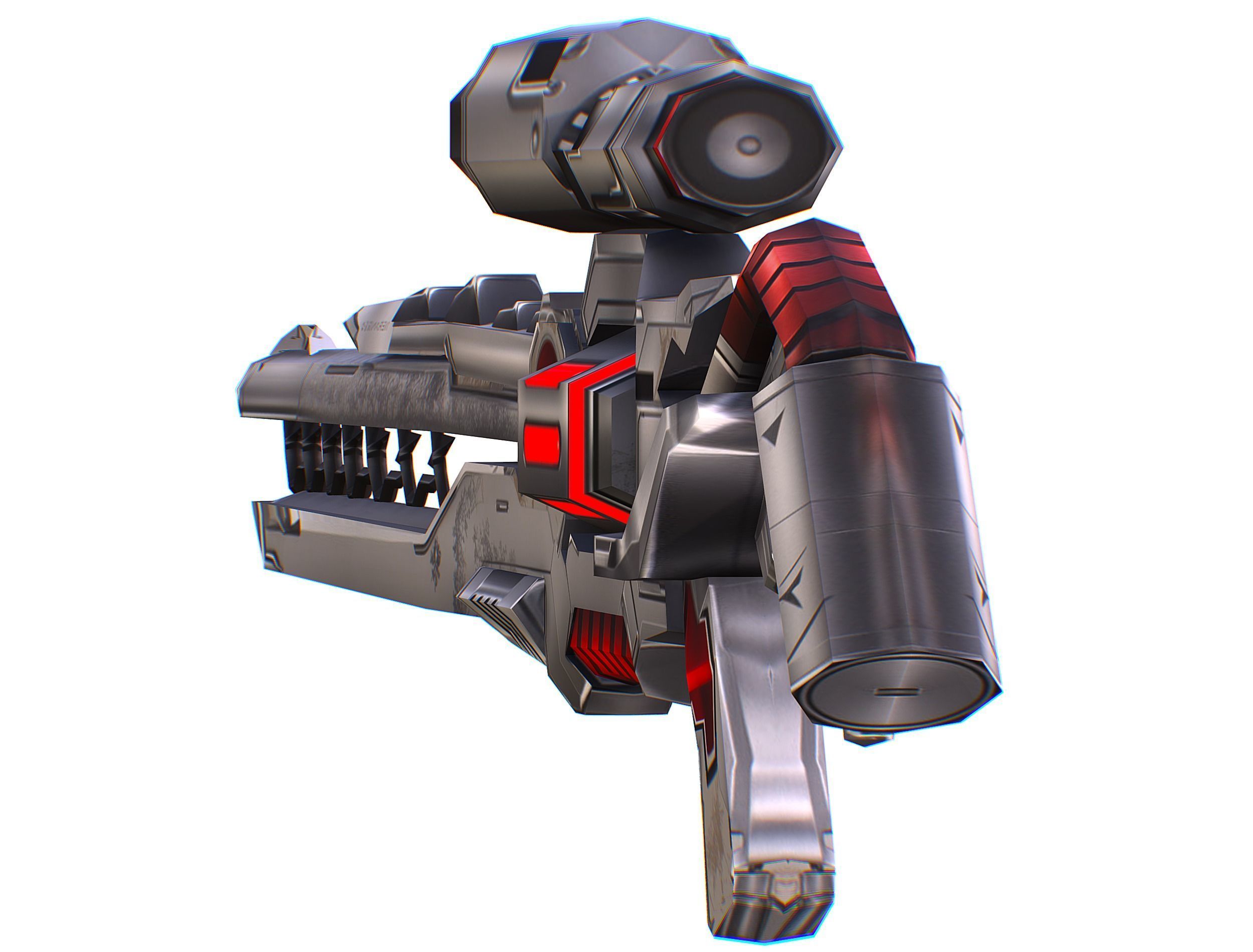 LowPoly Cartoon Sci-Fi Sniper Rifle Future Low-poly 3D model_38