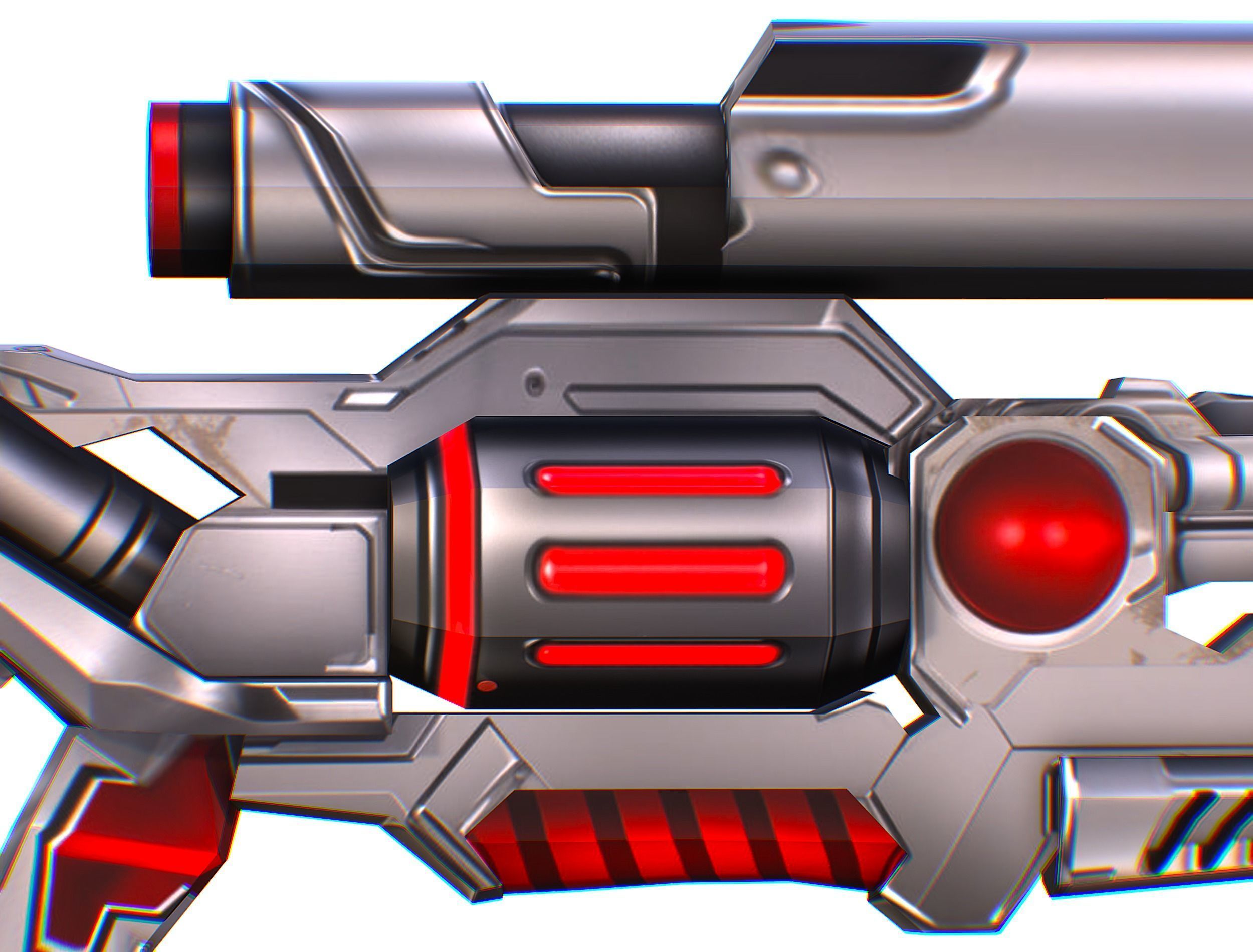 LowPoly Cartoon Sci-Fi Sniper Rifle Future Low-poly 3D model_33