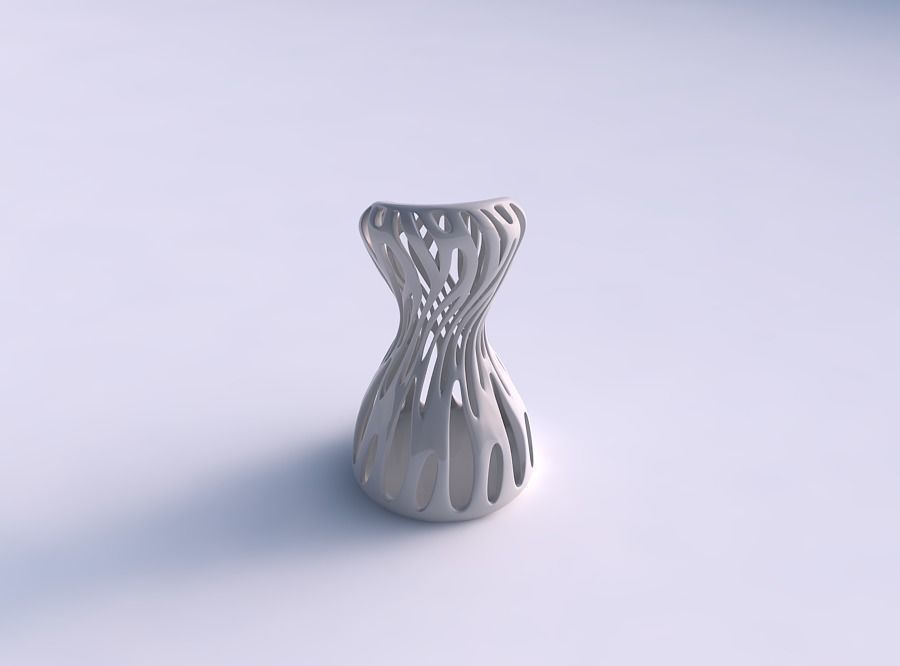 Vase squeezed mid with smooth cuts eccentric