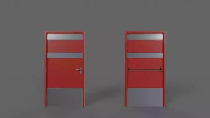 PBR Industrial Door B1 Low-poly 3D model