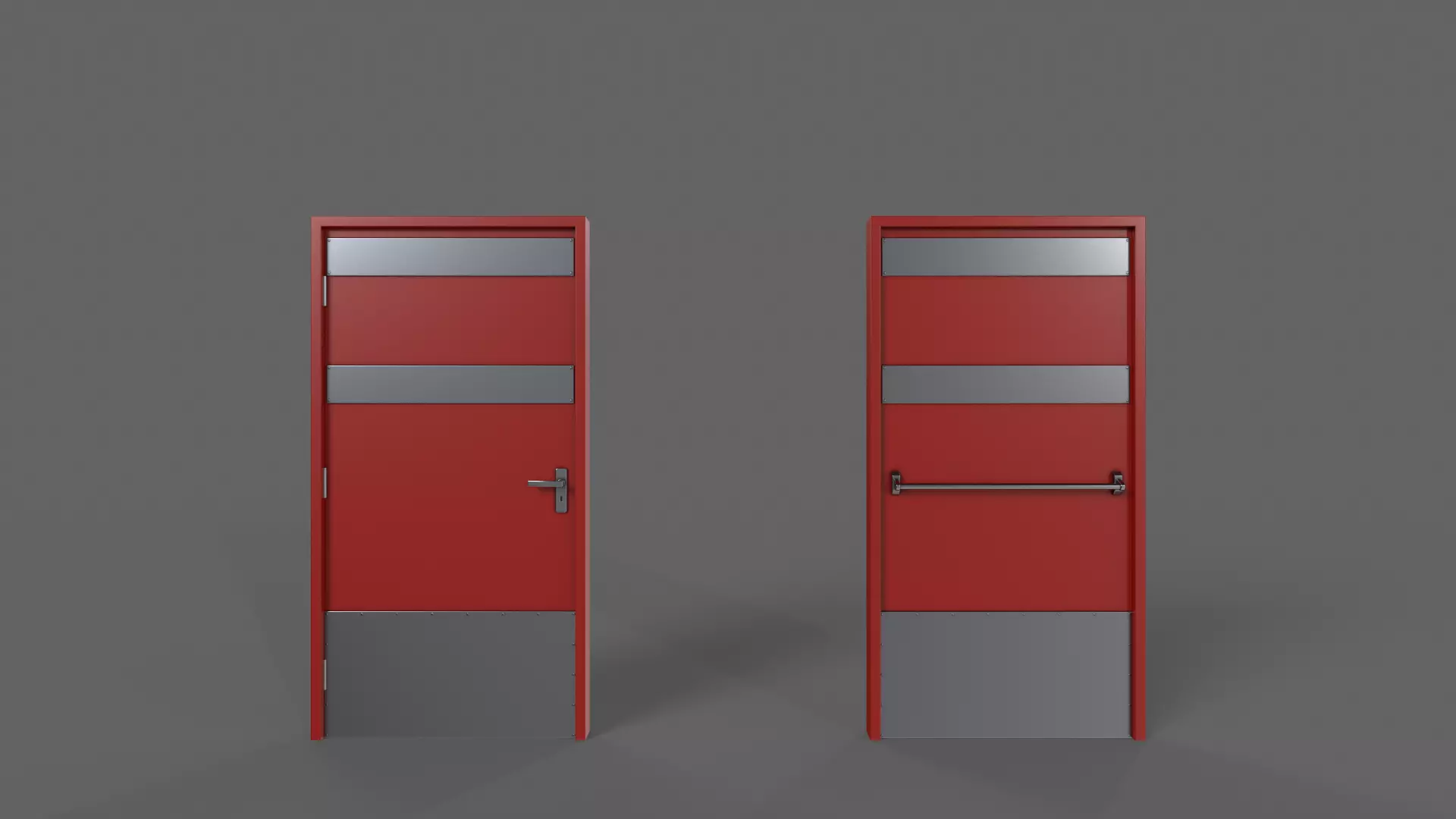 PBR Industrial Door B1 Low-poly 3D model_0