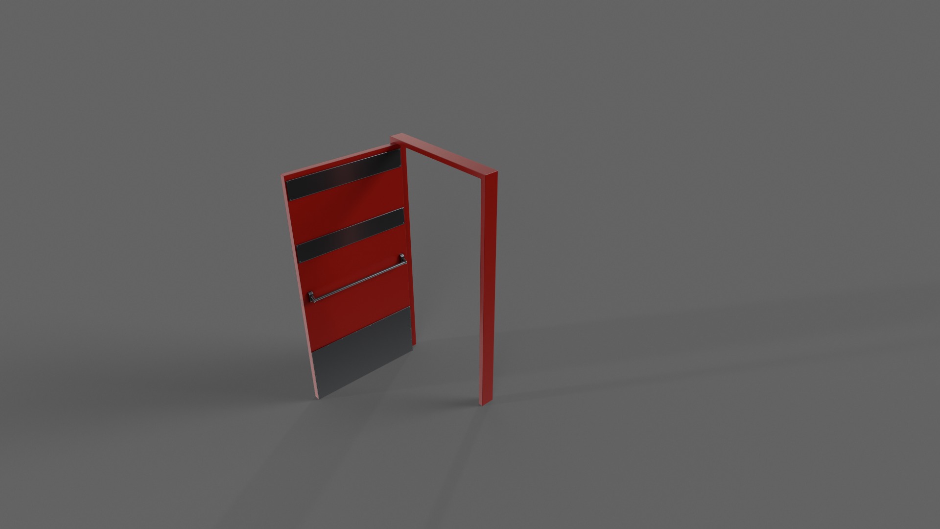 PBR Industrial Door B1 Low-poly 3D model_8