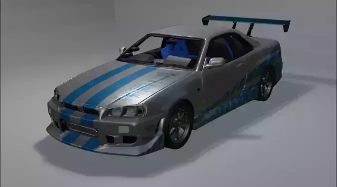 SKYLINE GTR R34 2F2F BRIAN 3D print model