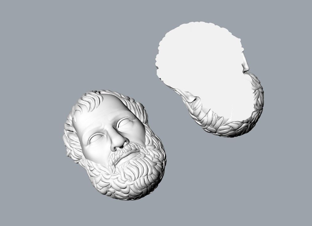 Aristotle Aristotelis bas relief 3D print model_1