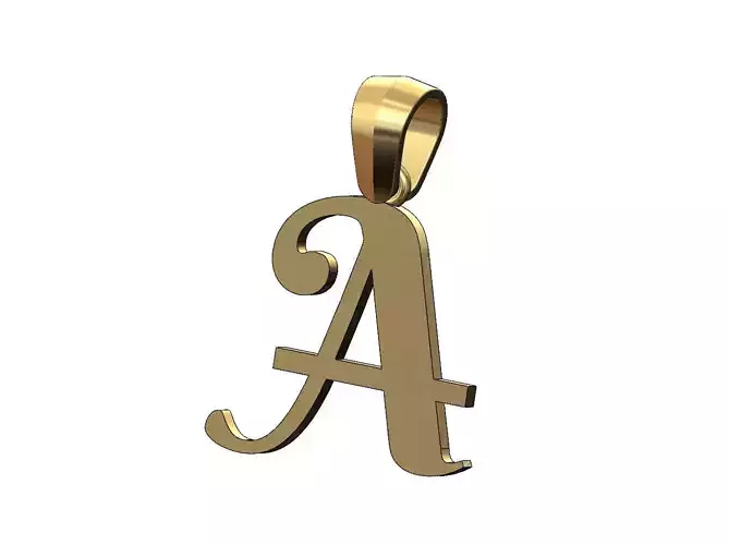A letter initial berkshire swash font pendant charm bail 