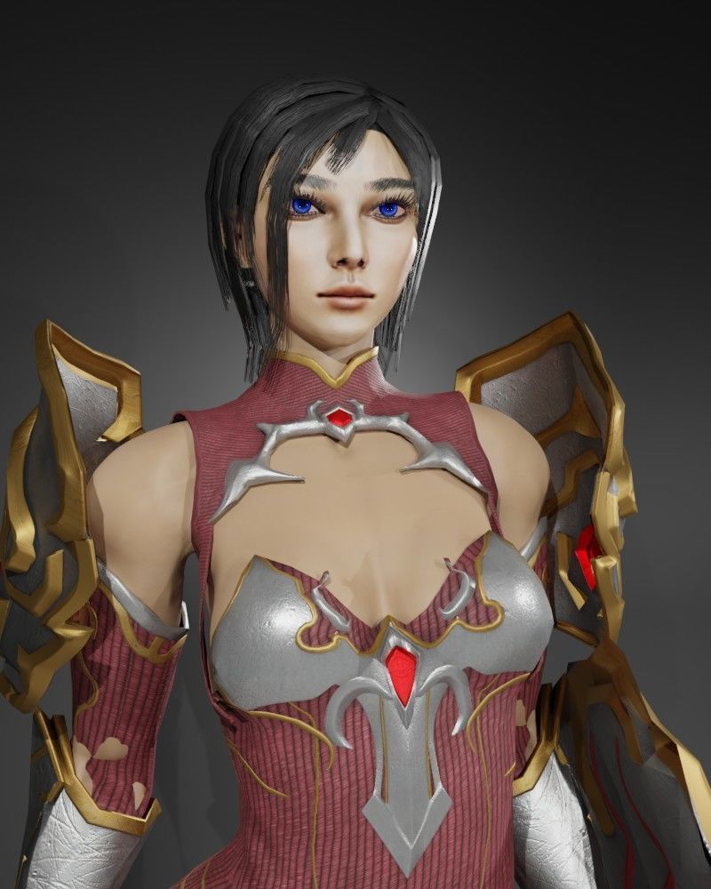 Shield Maiden Female Character - Fantasy 3D Model Low-poly 3D model_1